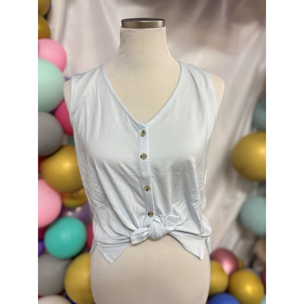 Lou & Grey‎ Light Blue Button Front Tank Top Size Small NWT Nordstrom